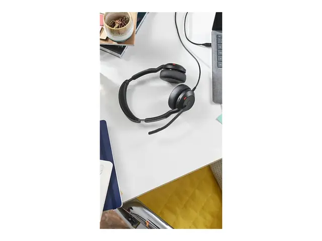 Jabra Evolve2 50 UC Stereo - Hodesett on-ear kablet aktiv støydemp...