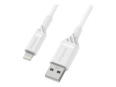 OtterBox Standard - Lightning-kabel Lightning hann til USB hann - 2 m - skydr&#248;mhvitt