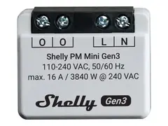 Shelly PM Mini Gen3 - Strømmåler - trådløs 802.11 b/g/n, Bluetooth 4.2 - 2401 - 2495 MHz, 2400 - 2483.5 Mhz - svart, lysegrå (en pakke 2)