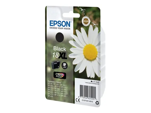Epson 18XL - 11.5 ml - XL - svart - original - blekkpatron - for E...