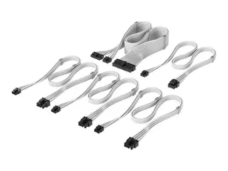 CORSAIR Elite Premium Type 4 Starter Kit Strømkabelsett - modulær, individually sleeved - hvit