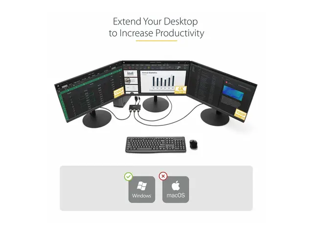StarTech.com 3-Port Multi Monitor Adapter, DisplayPort 1.2 to HDMI...