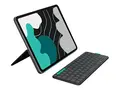 Logitech Flip Folio - Tastatur og folioveske full size - trådløs - Bluetooth 5.1 LE - AZERTY - Fransk - grafitt - for Apple 13-inch iPad Air (M2, M3); 13-inch iPad Pro (M4, M5)