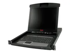 APC LCD Console - KVM-konsoll med KVM-svitsj 8 porter - PS/2 - 17&quot; - kan monteres i rack - VGA - svart - 1U - for P/N: SMTL2K2RM2UCLNC, SMX1500RM2UCNC, SMX2KR2UX145, SMX3KR2UNCX145, SMX750C, SMX750CUS