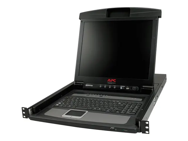 APC LCD Console - KVM-konsoll med KVM-svitsj - 8 porter - PS/2 - 1...