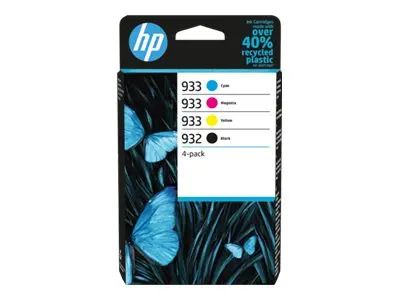 HP 932/933 Combo Pack - 4-pack - svart, gul, cyan, magenta - origi...