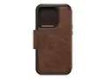 OtterBox Strada Series Folio - Lommebok for mobiltelefon MagSafe-samsvar - l&#230;r - espresso (brun) - for Apple iPhone 15 Pro