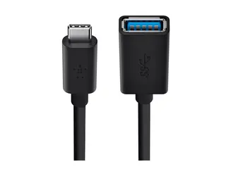 Belkin 3.0 USB-C to USB-A Adapter USB-adapter - USB-C (hann) reversibel til USB-type A (hunn) - USB 3.0 - 3 A - svart