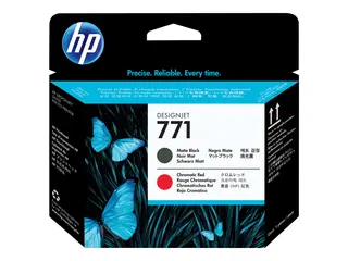 HP 771 - Matt svart, kromatisk rød - skriverhode