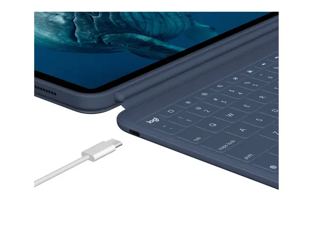 Logitech Rugged Combo 4c - Tastatur og folioveske full size - Apple Smart connector - QWERTY - dansk/norsk/svensk/finsk - klassisk blå 