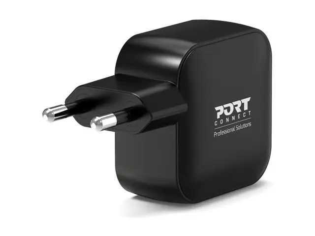 PORT Connect - Strømadapter GaN II, with 2 m cable 65 watt 5 A PD ...