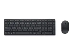 Dell Pro Compact Silent Keyboard and Mouse KM555 - Tastatur- og mussett - trådløs - 2.4 GHz, Bluetooth 5.1 - QWERTY - Spansk - svart - med 3 years NBD Advance Exchange