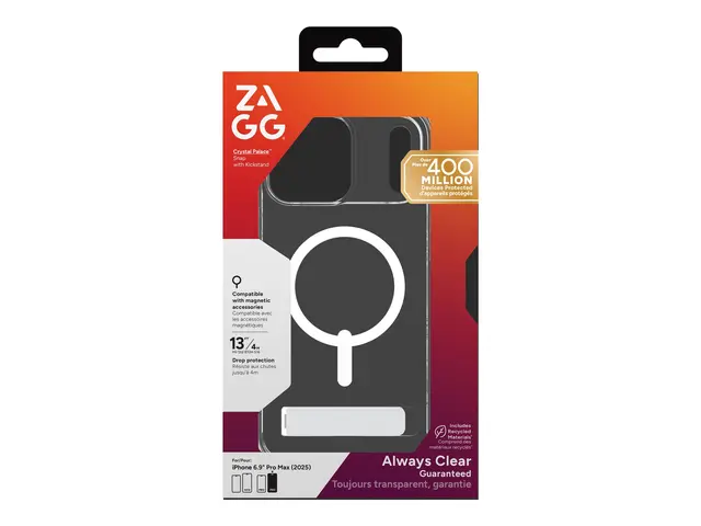 Zagg Crystal Palace Snap - Baksidedeksel for mobiltelefon stativ M...