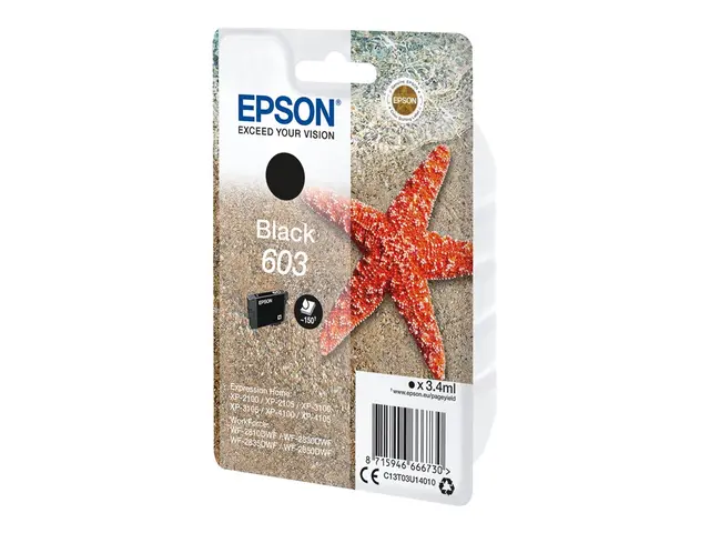 Epson 603 - 3.4 ml - svart - original - blister - blekkpatron - fo...