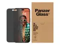 PanzerGlass - Skjermbeskyttelse for mobiltelefon ultravid passform med EasyAligner - glass - med personvernsfilter - rammefarge svart - for Apple iPhone 15 Pro Max