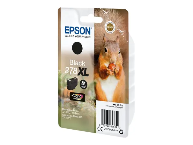 Epson 378XL - 11.2 ml - XL - svart - original - blister - blekkpat...