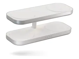 ZENS Quattro Charger Pro 4 - Trådløst ladestativ + AC-strømadapter 15 watt - 4 utgangskontakter (magnetisk) - hvit