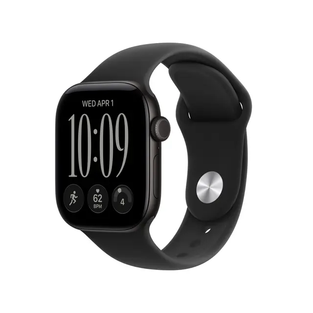 Apple Watch Series 12 GPS 42mm Black Aluminium Case with Black Sport Band M/L 