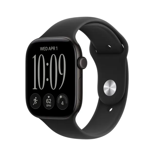 Apple Watch Series 12 GPS 46mm Black Aluminium Case with Black Sport Band M/L 