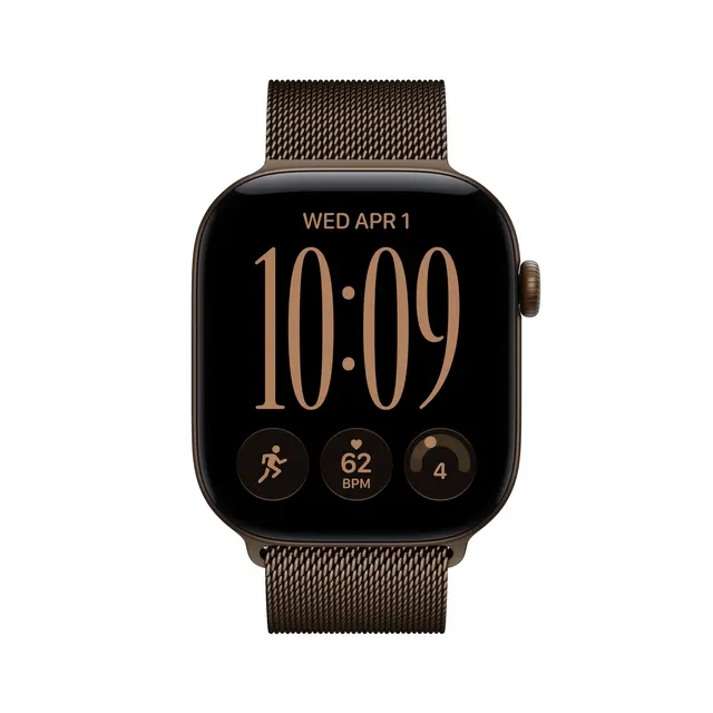 Apple Watch Series 12 GPS 46mm Dark Bronze Aluminium Case with Dark Bronze Milanese Loop S/M 