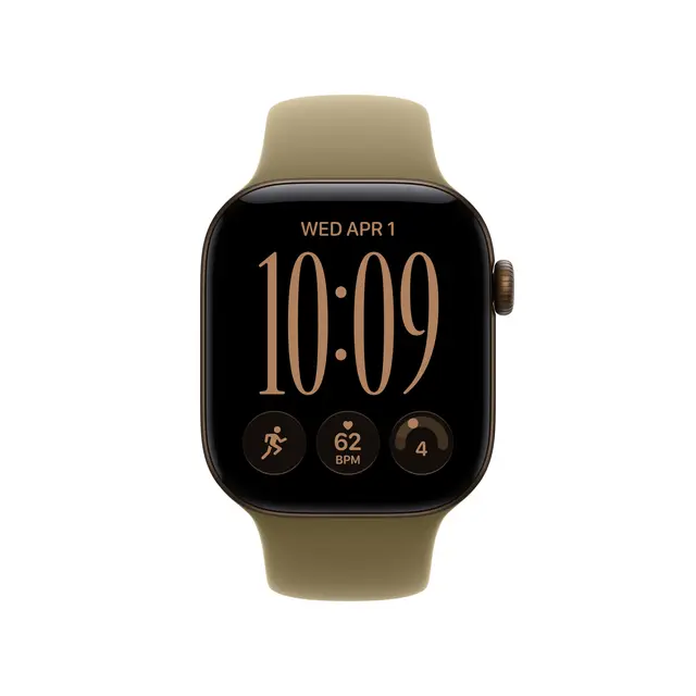 Apple Watch Series 12 GPS 42mm Dark Bronze Aluminium Case with Olive Sport Band M/L 
