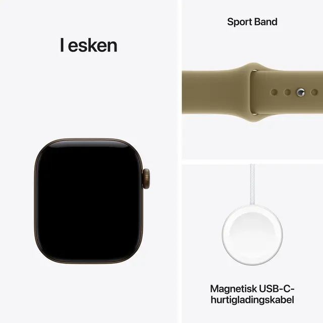 Apple Watch Series 12 GPS 42mm Dark Bronze Aluminium Case with Olive Sport Band M/L 