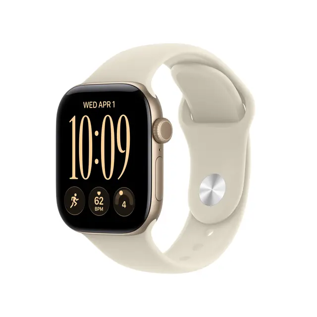 Apple Watch Series 12 GPS 42mm Light Gold Aluminium Case with Sand Sport Band M/L 