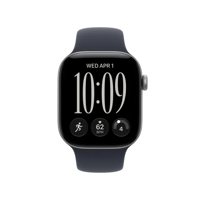 Apple Watch Series 12 GPS 42mm Space Grey Aluminium Case with Navy Blue Sport Band S/M 