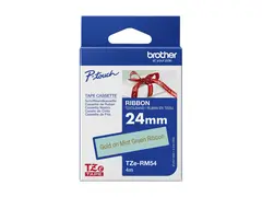 Brother TZe-RM54 - Sateng - gull p&#229; myntegr&#248;nt Rull (2,4 cm x 4 m) 1 kassett(er) b&#229;ndtape - for Brother PT-D600; P-Touch PT-3600, D600, D800, E550, P750, P900, P950; P-Touch EDGE PT-P750