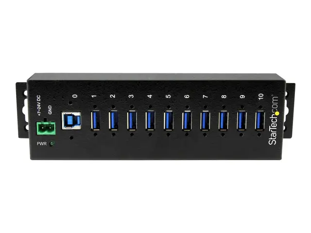 StarTech.com 10-Port USB 3.0 Hub - Metal Industrial USB-A with ESD...
