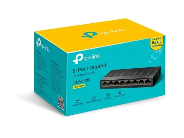 TP-Link LiteWave LS1008G - Switch ikke-styrt 8 x 10/100/1000 stasj...