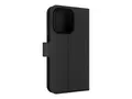 iFrogz Defence - Beskyttelsesboks lommebok for mobiltelefon lær - svart - for Apple iPhone 15 Pro
