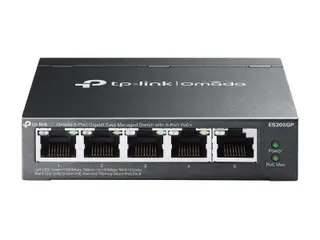 TP-Link Omada ES205GP V1.6 - Switch Styrt - 4 x 10/100/1000 (PoE+) + 1 x 10/100/1000 - stasjonær, veggmonterbar - PoE+ (65 W)