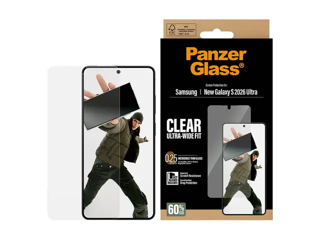 PanzerGlass - Skjermbeskyttelse for mobiltelefon ultravid passform...
