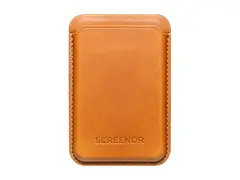 Screenor MAGi - Lomme for mobiltelefon / kredittkort magnetisk - MagSafe-samsvar - ekte skinn - brun