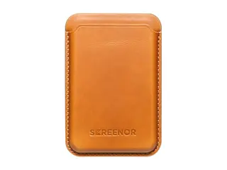 Screenor MAGi - Lomme for mobiltelefon / kredittkort magnetisk - MagSafe-samsvar - ekte skinn - brun