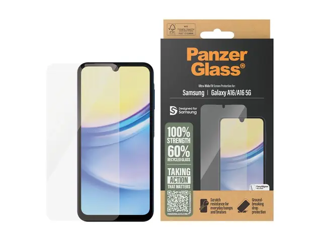 PanzerGlass - Skjermbeskyttelse for mobiltelefon - ultrabred passf...