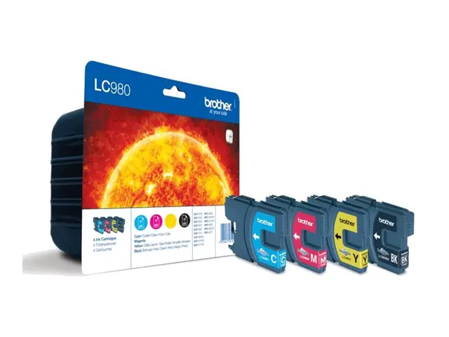 Brother LC980VALBP - 4-pack - svart, gul, cyan, magenta - original...