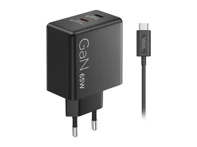 Lenovo Dual - Strømadapter GaN AC 100/240 V 65 watt utgangskontakt...