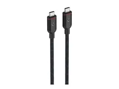 Unisynk - USB-kabel - 24 pin USB-C (hann) til 24 pin USB-C (hann) USB4 Gen3x2 - 1 m - 8K 60Hz st&#248;tte, USB Power Delivery (240 W), up to 40 Gbps data transfer rate, flettet kabel, Rask lading - svart