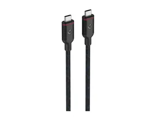 Unisynk - USB-kabel - 24 pin USB-C (hann) til 24 pin USB-C (hann) USB4 Gen3x2 - 1 m - 8K 60Hz st&#248;tte, USB Power Delivery (240 W), up to 40 Gbps data transfer rate, flettet kabel, Rask lading - svart