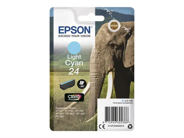 Epson 24 - 5.1 ml - lys cyan - original - blekkpatron - for Expres...