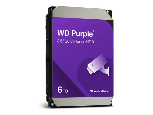 WD Purple WD64PURZ - Harddisk 6 TB overvåkning intern 3.5" SATA 6G...