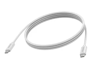 Vision - USB-kabel - 24 pin USB-C (hann) til 24 pin USB-C (hann) USB 3.2 Gen 1 - 3 A - 2 m - Støtte for DP Alt-modus - hvit