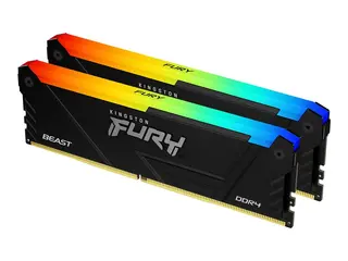 Kingston FURY Beast RGB - DDR4 modul - 16 GB - DIMM 288-pin - 3733 MHz / PC4-29800 - ikke-bufret