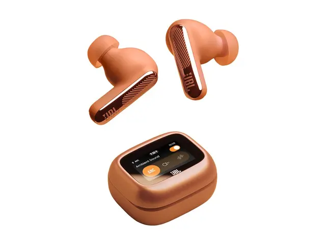 JBL LIVE Beam 4 - True wireless-hodetelefoner med mikrofon i øret - Bluetooth - aktiv støydemping - oransje 
