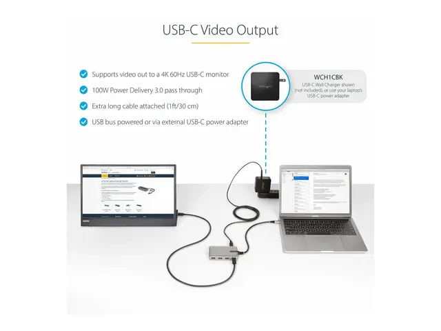 StarTech.com 4-Port USB-C Hub with DP Alt Mode Video Output 4K 60H...