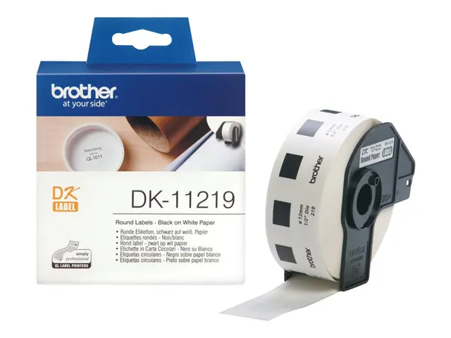 Brother DK-11219 - Svart på hvitt Rull (1,2 cm) 1200 stk (1 rull(e...