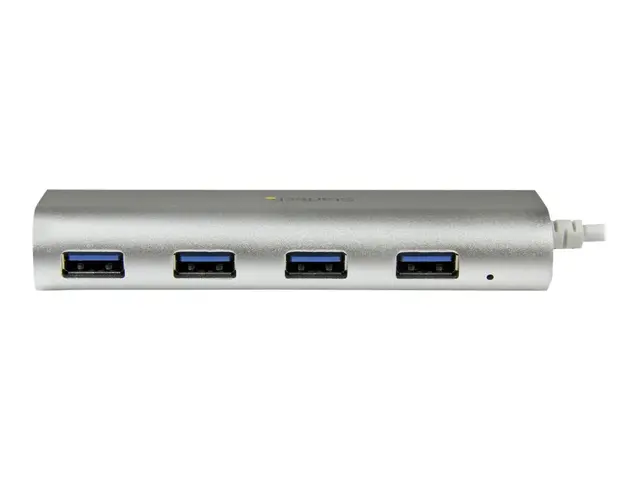 StarTech.com 4 Port Portable USB 3.0 Hub with Built-in Cable - Alu...