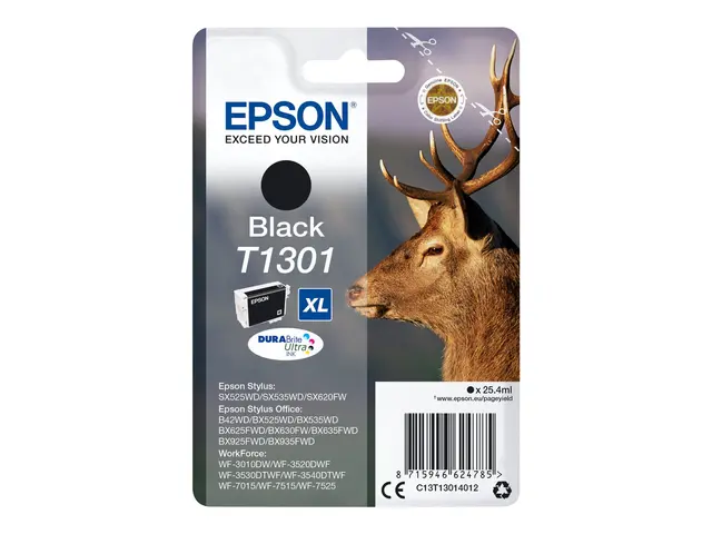 Epson T1301 - 25.4 ml - XL-størrelse - svart - original - blære me...